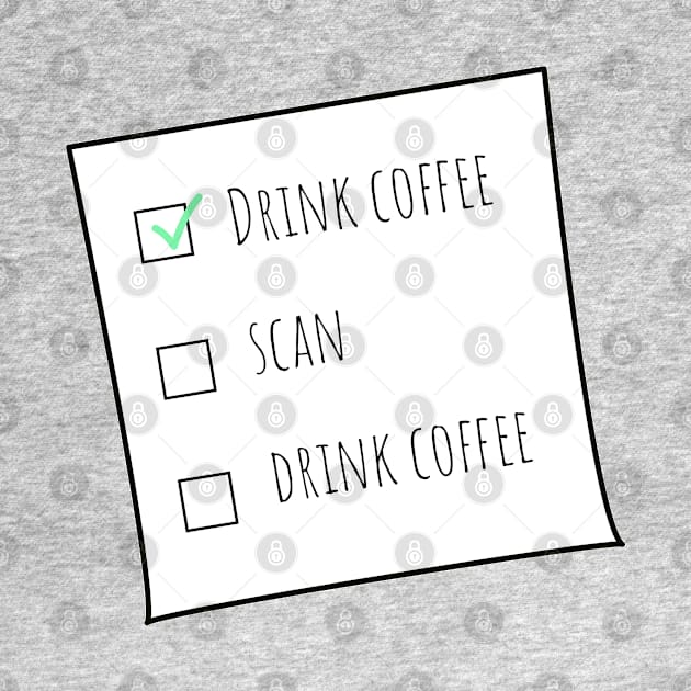 Scan and Drink Coffee MRT Checklist Blue BG by Humerushumor